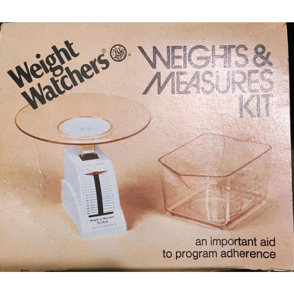 Vintage Weight Watchers Deluxe Weights & Measures Kit Scale with Cup & saucer